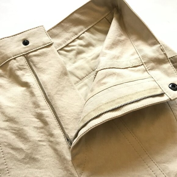 Isabel Marant Tulya Cotton Shorts Womens 36 Small 4 US Khaki Beige High Rise - Picture 10 of 14